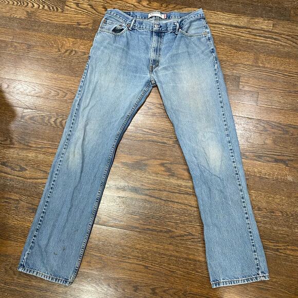 Levi's 505 Straight Fit Jeans Size 36 X 34 Cotton Denim Classic Cut Medium Wash - Picture 9 of 13